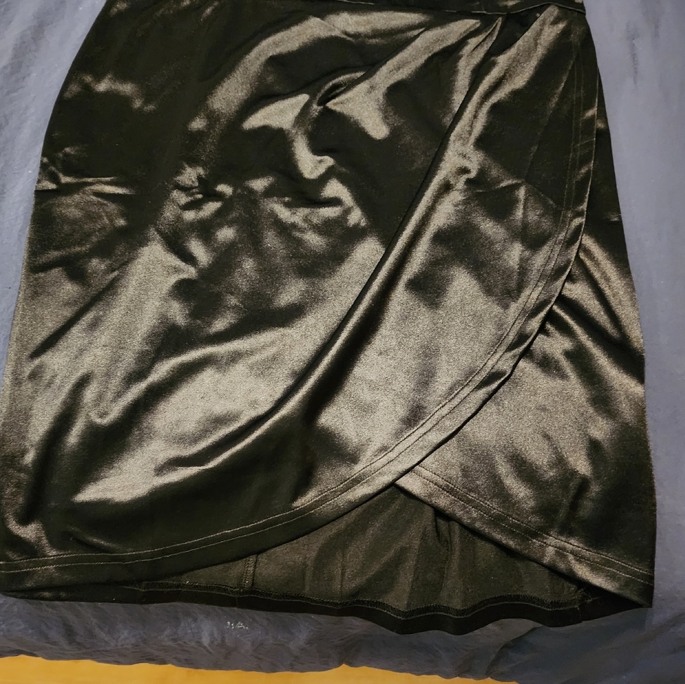 SHEIN Women's Fashion Leather Wrap Hem Cami Dress NWOT - Picture 6 of 15